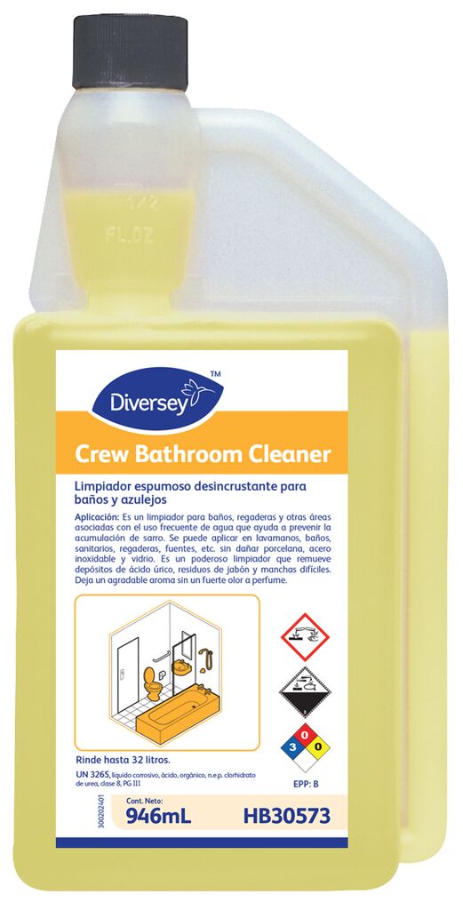 CREW BATHROOM CLEANER 44 6x946ml - Limpiador espumoso desincrustante para baños y azulejos